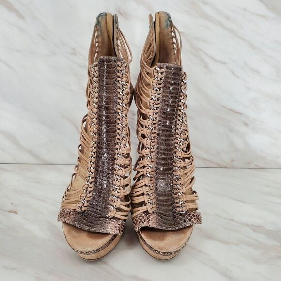 Brian‎ Atwood BFFrontera Suede Leather Gladiator Heels Size 8.5 - Picture 3 of 8